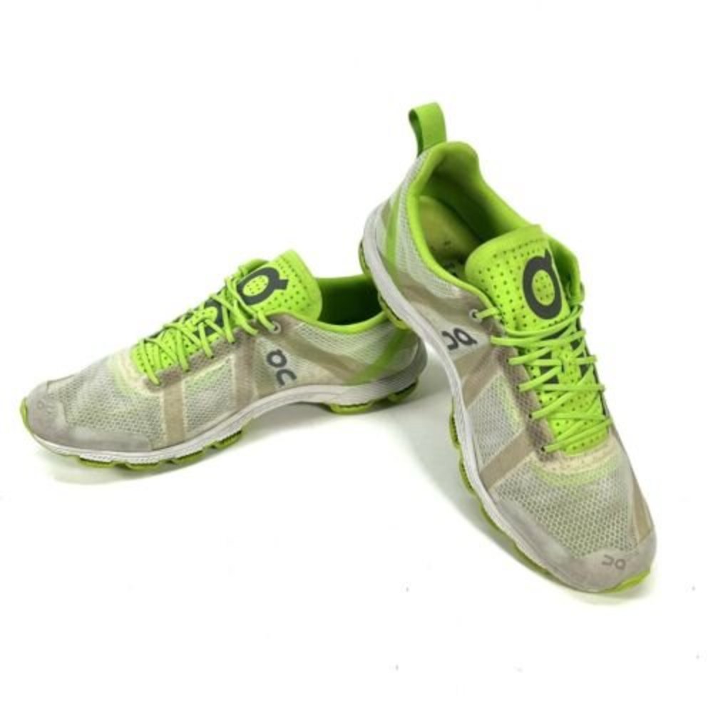 On Cloud Womans Cloudracer Running Shoes Silver Lime Size W10.5 EU 42.5 Cloudtec
